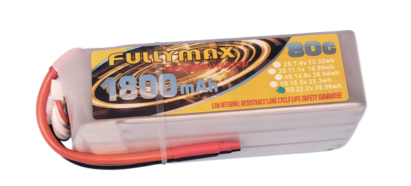 FULLYMAX 1800 MAH LIPO Battery 6s 80c  140c Burst (fb1800xt-6s)